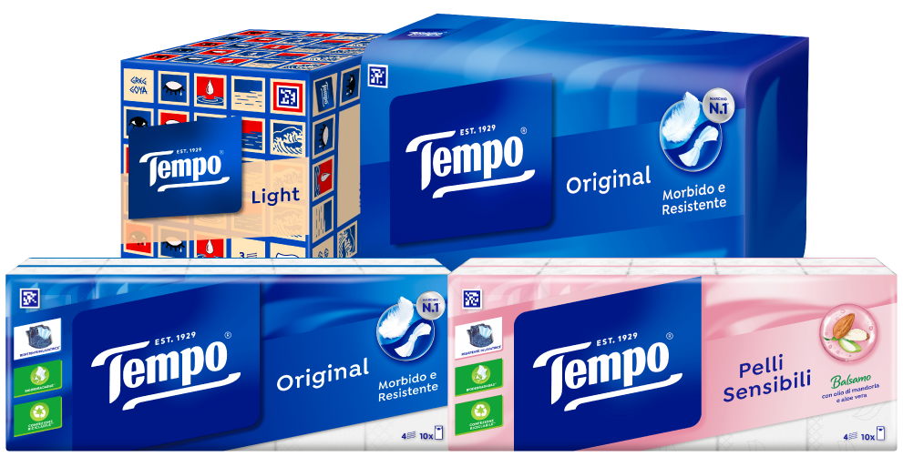 Confezioni di fazzoletti e Box Tempo